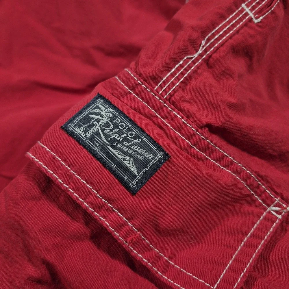 Polo Ralph Lauren Board Swim Trunks Men's Medium Red Blue Pony 90's Y2K 2000's